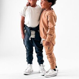 Little Bipsy Hello Fall tan beige neutral jogger and sweatshirt set